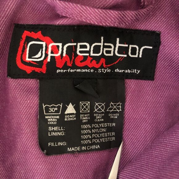 Predator Wear Jacket XS Purple Gray Removable Hood Insulated Ski Coat Parka - Picture 2 of 14